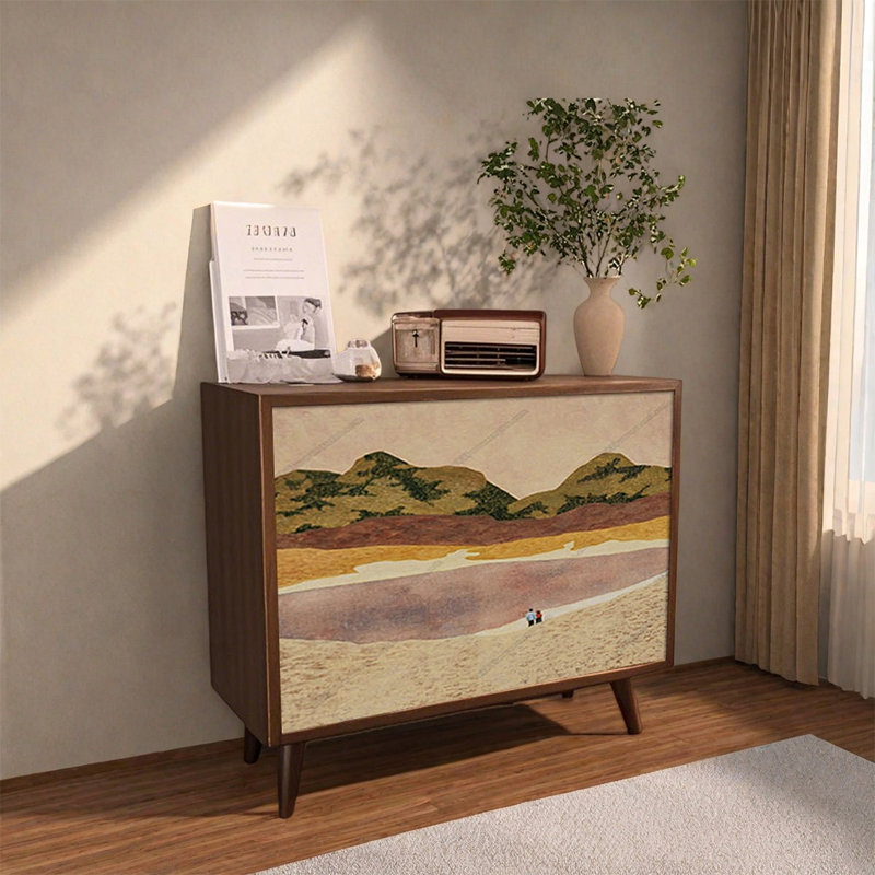 Armoire décorative en pin naturel avec rangement
