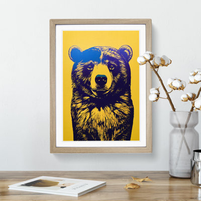 Block Bear - Single Picture Frame Painting