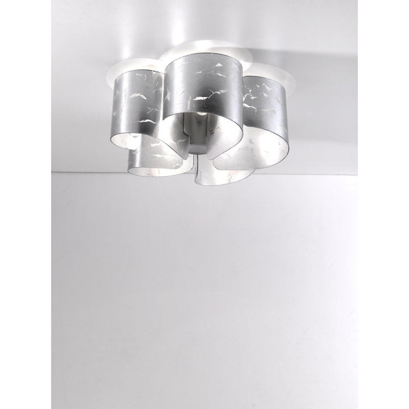 Papiro Glass Flush Mount, Gold, Light Grey
