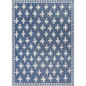 7ft 10in x 10ft Anessia Geometric Machine Woven Polypropylene Indoor / Outdoor Area Rug in Blue