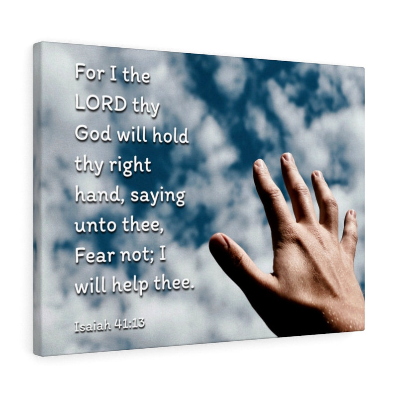 Fear Not Isaiah 41:13 Christian Wall Art, verset de la Bible, impression prêt à accrocher, H 18 po x l 24 po
