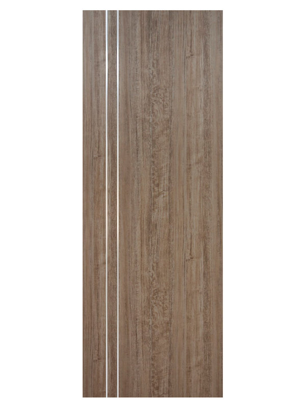 Dalle de porte intérieure stratifiée moderne HG-002V seulement, 30 po x 80 po, Bois d'aloès foncé