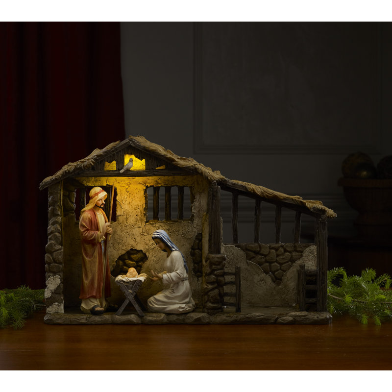 Lighted Nativity Stable for 10H Set
