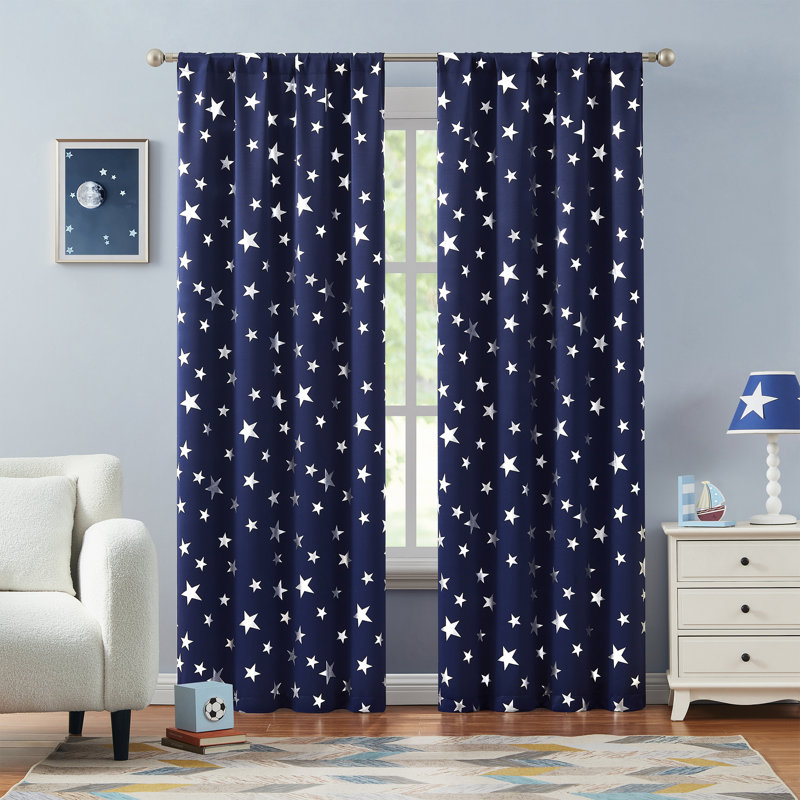 Ensemble de rideaux 2 pièces Jacob, Marine, L 38 po x L 84 po