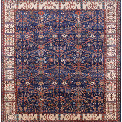 Tapis oriental bleu / rouge