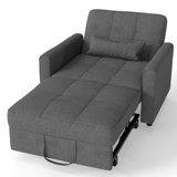 3-in-1 Adjustable Upholstered Sleeper Sofa Bed, Convertible Modern Foldable Lounge Chair