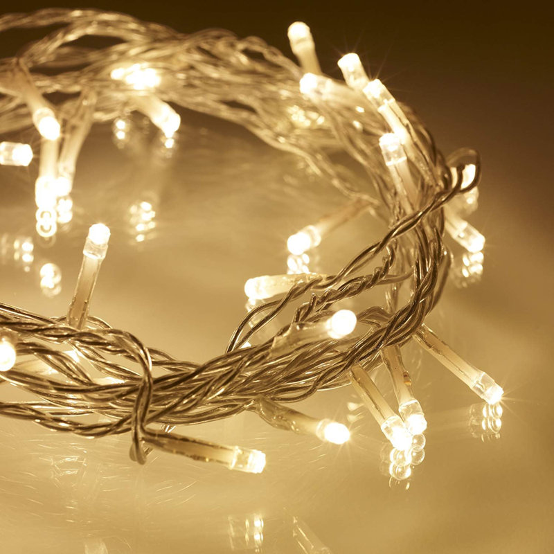 LED Indoor / Outdoor String Lights, 2cm H x 2cm L x 4cm D, Warm White