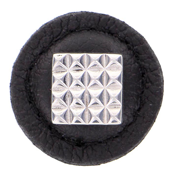 Poignée ronde Tiziano, Argent poli, Noir