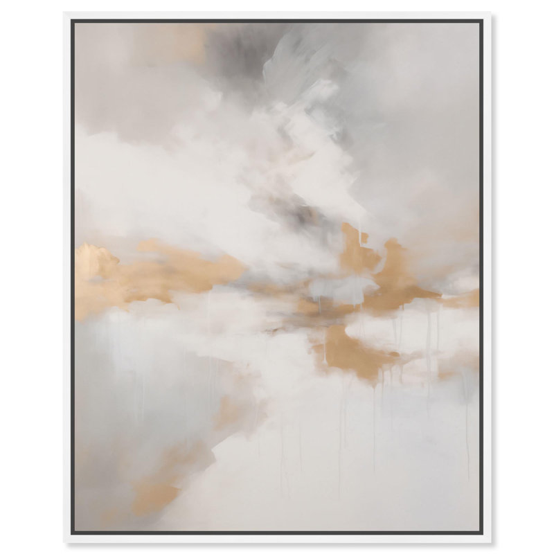 Toile «Fleet Gold I» par Art Remedy, H 21 po x l 17 po, Cadre flottant, Noir