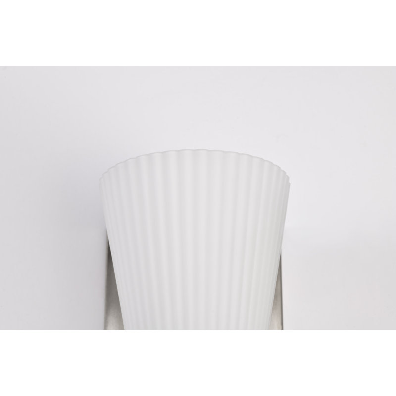 Meuble-lavabo 1 lumière Keindl - verre nervuré, Nickel brossé