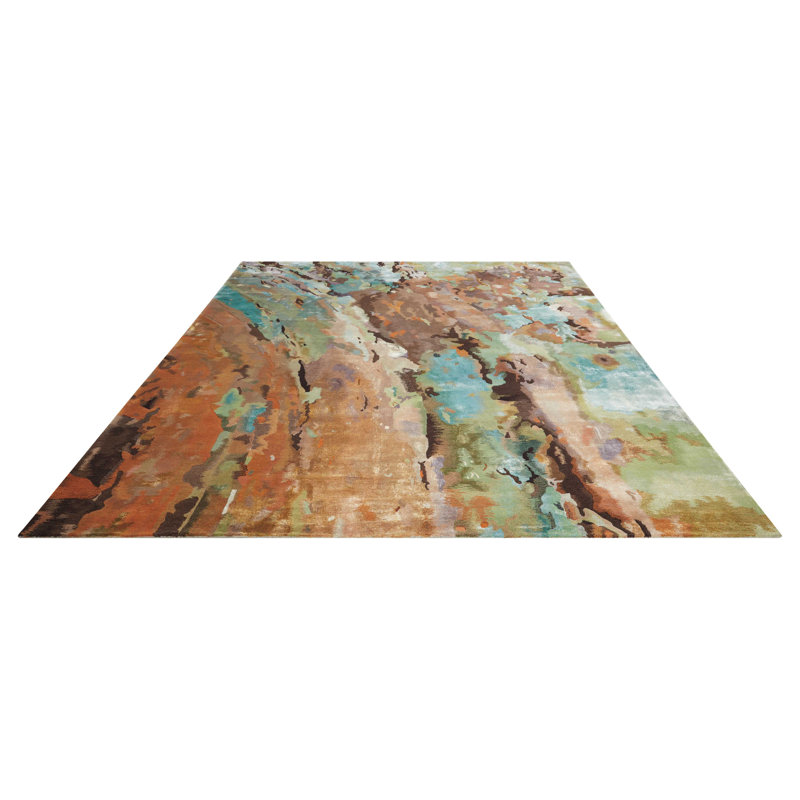 Prismatic Viscose Abstract Indoor Rug, Rectangle 9'9" x 13'9"