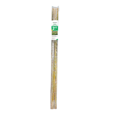 2ft Natural Bamboo Plant Stakes With Twist Ties-garden Support For Tomatoes, Beans, Flowers, Potted, Climbing Plants 25pcs