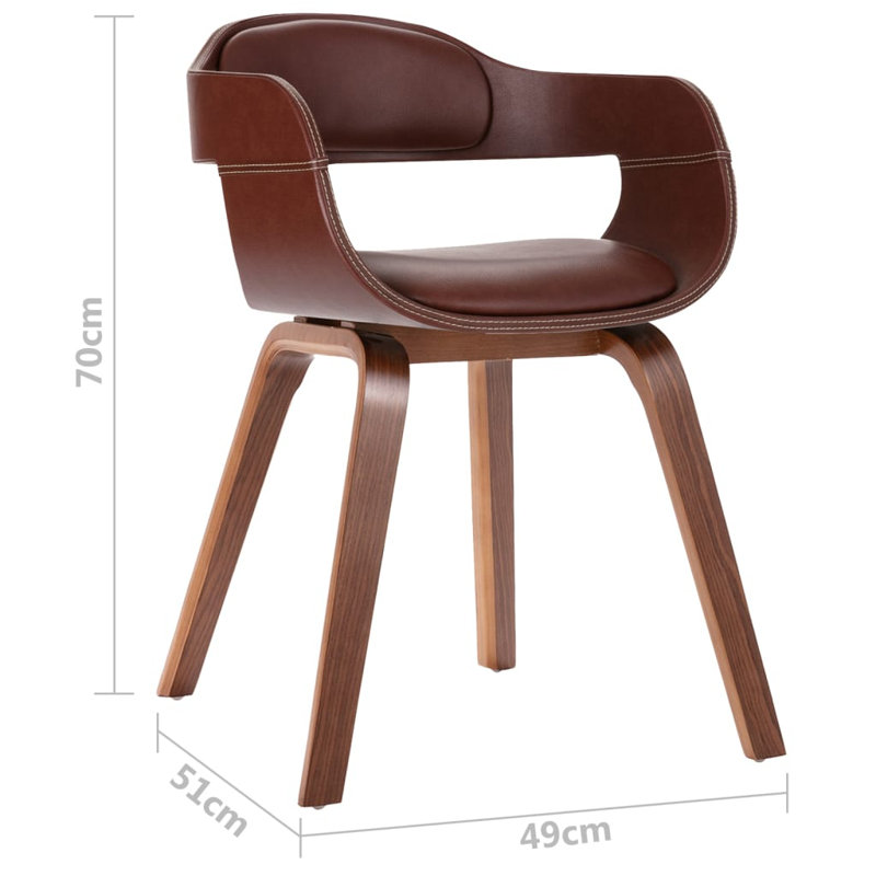 Hozell Faux Leather Upholstered Armchair, Brown, 1