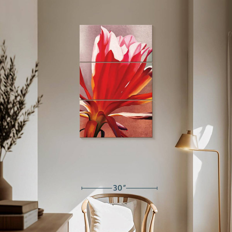 Harnek fleur rouge, H 57 po x l 36 po