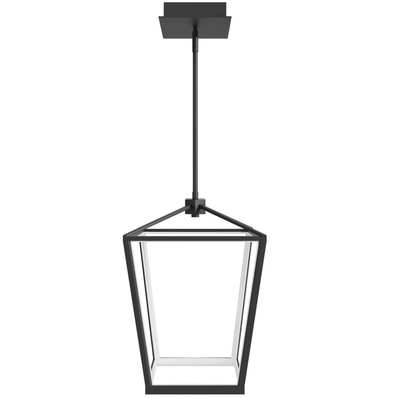 Lollar 1 - Light LED Lantern Pendant, 20" H x 13" W x 13" D, Black
