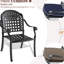 2 fauteuils de patio en fonte d'aluminium, noir, protégés contre la corrosion, sièges rembourrés, larges, structure noire ergonomique, résistants à la rouille et aux intempéries, confortables et empilables