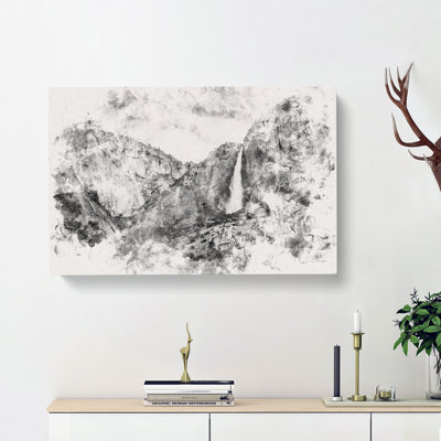 Waterfall in Yosemite - Wrapped Canvas