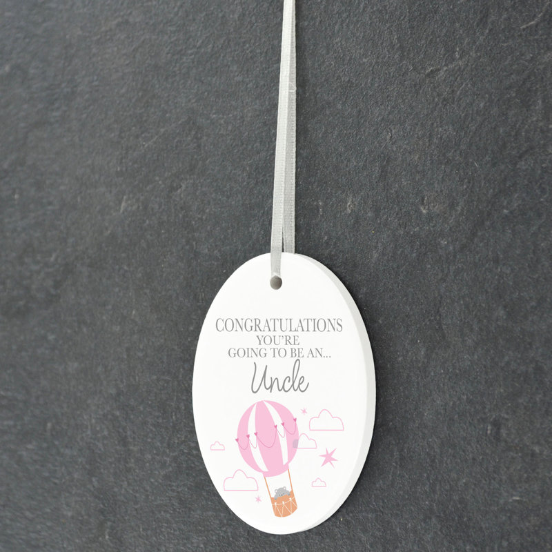 Uncle To Be Oval Shaped Ceramic Ornament