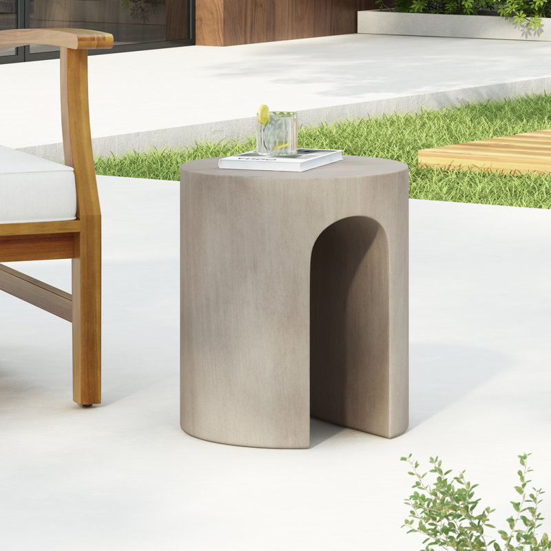 Reylynn Outdoor Round U-Shaped Side Table