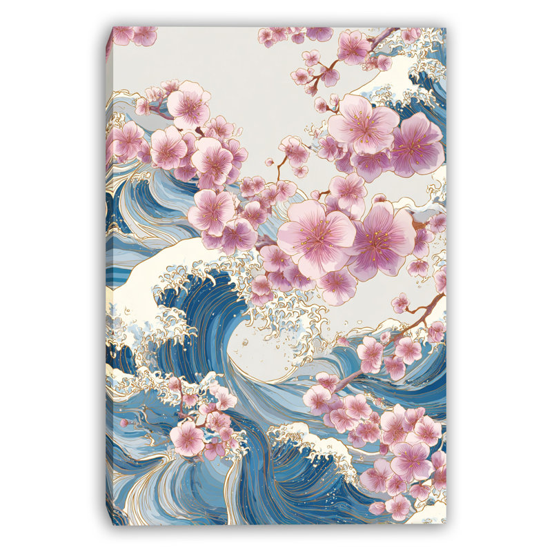 Art mural sur toile Cherry Waves Harmony, H 40 po x l 30 po x P 1,5 po