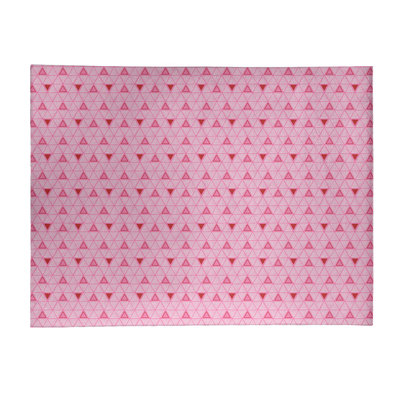 Tapis rose/rouge fait main géométrique
