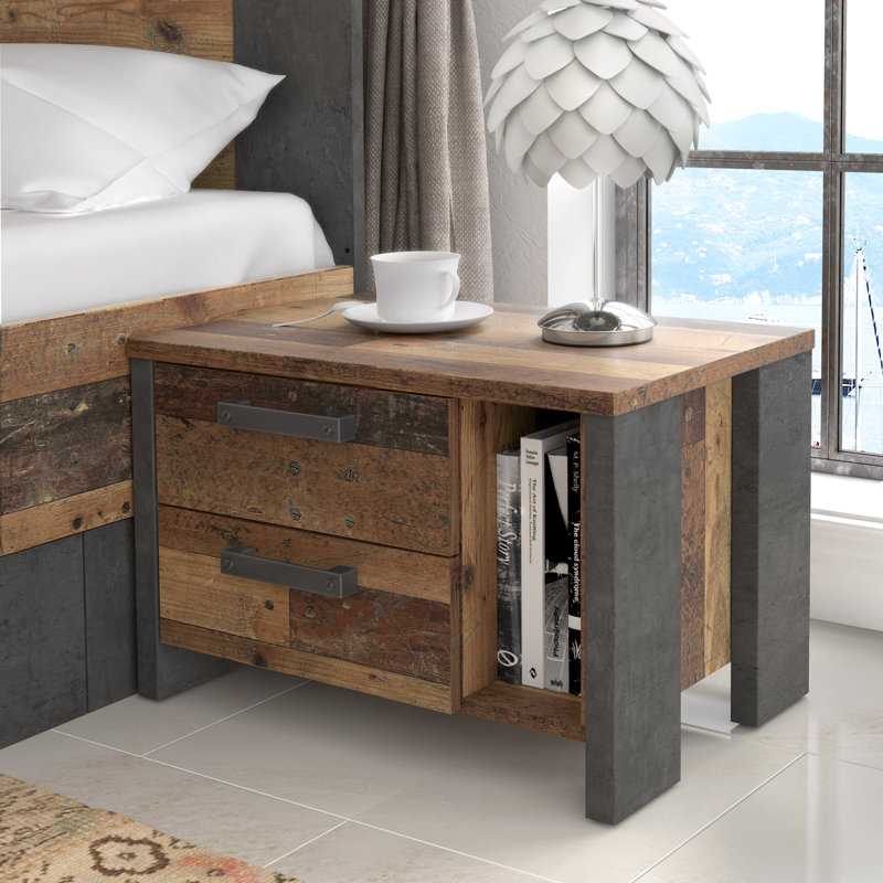 Lanham 62cm W Manufactured Wood Bedside Table