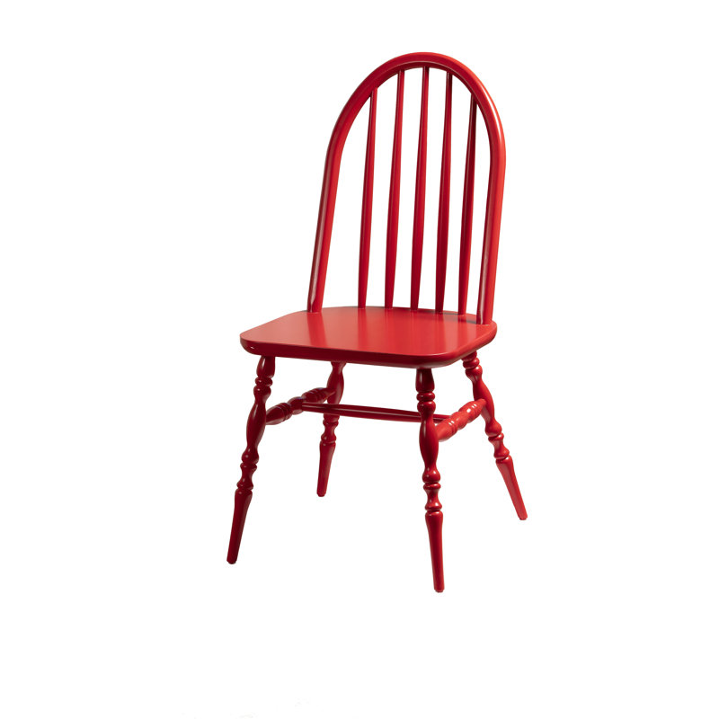 Chaise d'appoint en bois massif Demetiral, Rouge