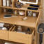 Coiffeuse avec miroir lumineux à DEL, prise de courant, support pour sèche-cheveux et tabouret - coiffeuse compacte pour petites chambres