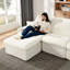 Meuble de salon en forme de U beige, canapé modulaire de 142 po avec méridienne confortable et siège profond, aucun assemblage requis-885171291