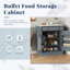 Garde-manger autoportant moderne avec rangement pour aliments Buffet, armoire à café, 2 tablettes réglables et 2 tablettes de porte, ensemble de 2, gris-1803060405