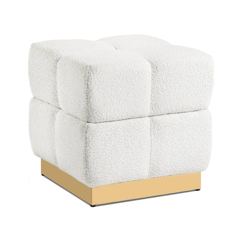Tabouret de rangement contemporain l 18,4 po, beige, Beige