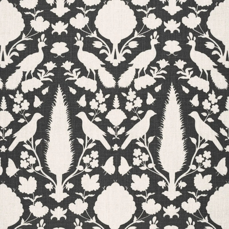 Chenonceau Fabric, Charcoal