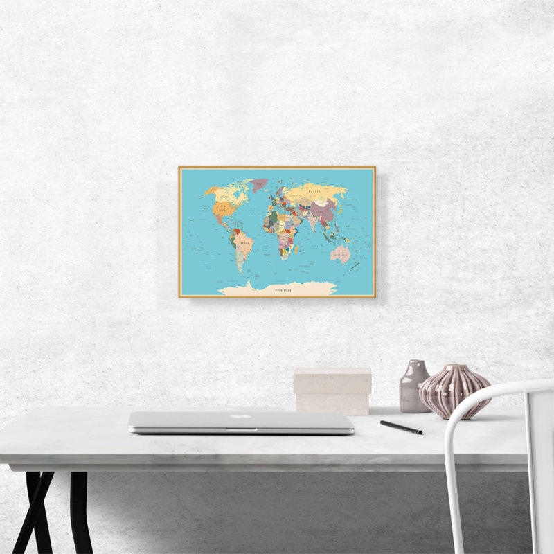 " World Map ", 12" H x 18" W x 0.75" D