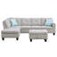 Canapé modulaire en lin faisant face à gauche avec coussins de couleur grise pour un salon chic de 98 po de largeur, faisant face, rembourré-2125220651