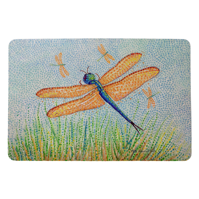 Paillasson intérieur antidérapant Beuford Pointillist Dragonfly 26 po x 18 po