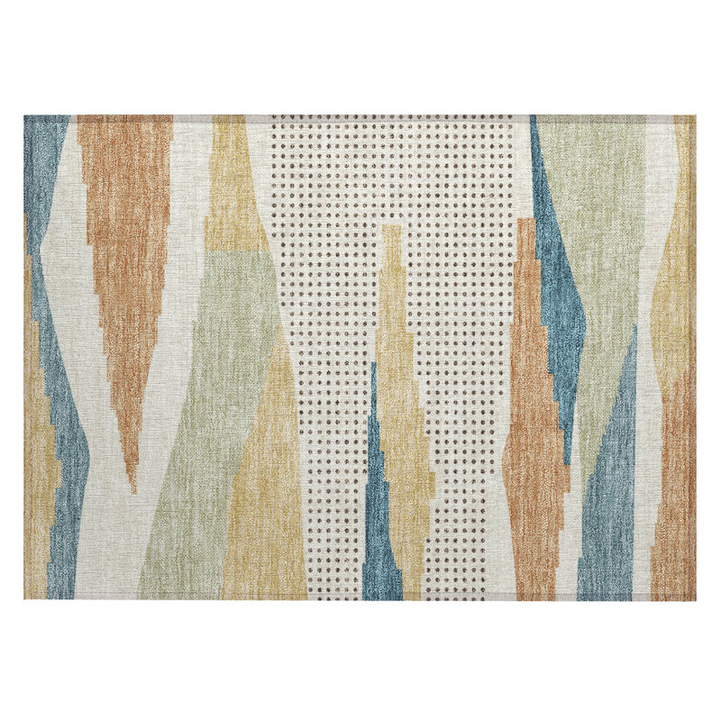 Machine Washable Indoor/Outdoor Chantille ACN2761 Modern Rug, 1'8" x 2'6", Ivory