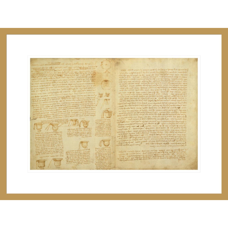 «A page from the Codex Chester» par Leonardo da Vinci, impression giclée encadrée, H 16,41 po x l 21,75 po