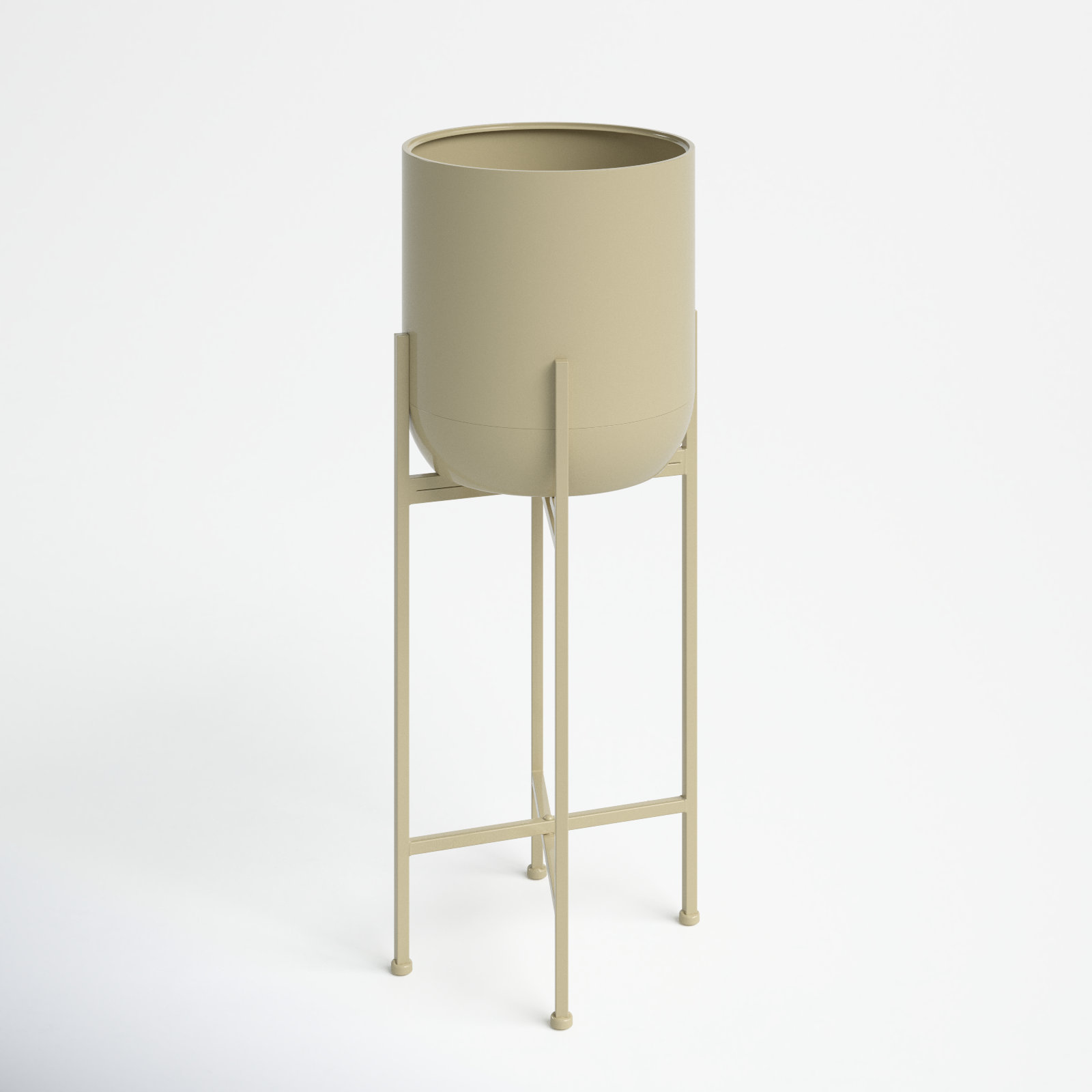 Metal Pot Planter, White, 35.5" H x 13" W x 13" D