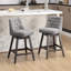  Tabouret de comptoir pivotant en similicuir brun de 25,5 po avec structure en bois massif-374388658-374388661