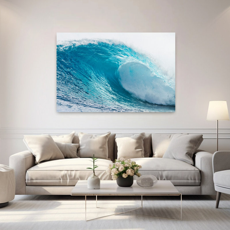 Vagues dans l'océan, art contemporain de Polynésie française, Tahiti, H 40 po x l 60 po