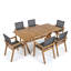 Ensemble de salle à manger d'extérieur extensible en bois d'acacia avec 6 chaises en maille