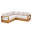Ensemble de conversation modulaire pour patio en bois d'eucalyptus pour 5 personnes avec coussins