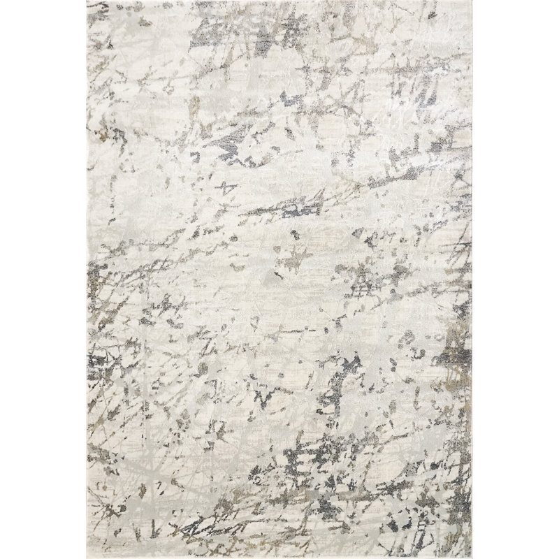Tapis beige / gris / bleu Dionatta, Rectangulaire 9 pi x 12 pi 10 po