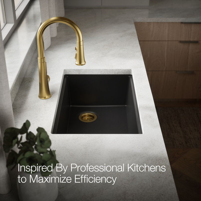 Billings Undermount Single-Bowl Workstation Kitchen Sink, Matte Black