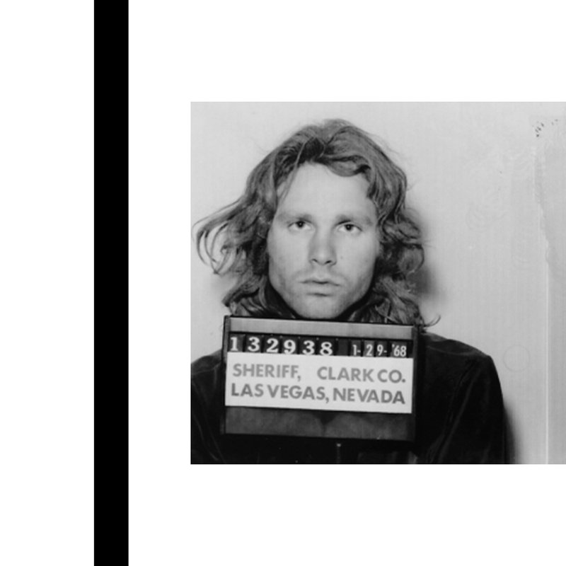 Jim Morrison, photos de Mugshot de 1968 - reproduction encadrée 14 x 18