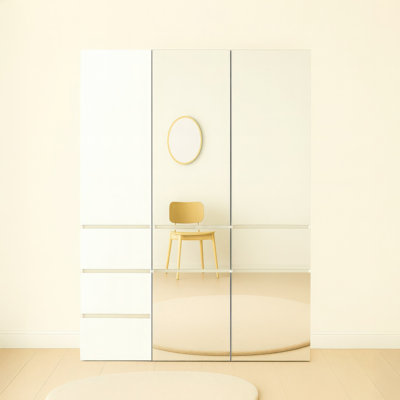 Système de placard modulaire en bois avec miroir Elise