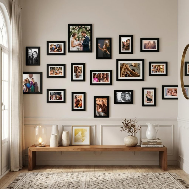 Black Family Tree Picture Frame - Frames Included: 26
