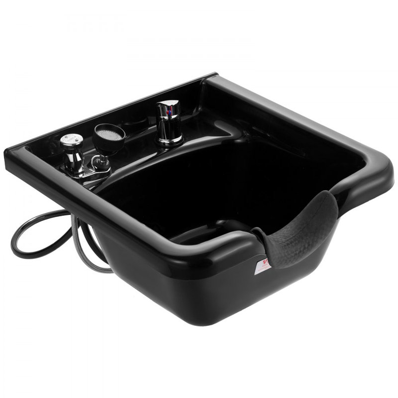 Shampooing évier en plastique ABS noir Salon de spa et spa Équipement de salon de beauté pour coiffeurs
