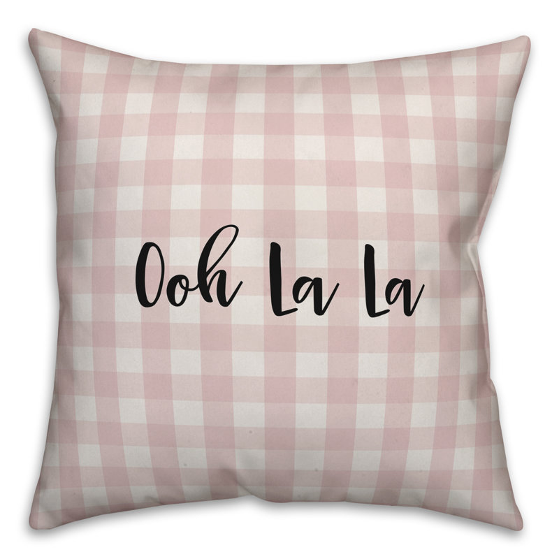  Coussin décoratif 16 "Ooh La La, Rose / Noir, Housse de coussin
