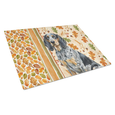 Bluetick Coonhound Heirloom Fall Glass Cutting Board